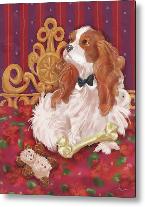 Dog Metal Print featuring the mixed media Little Dogs - Cavalier King Charles Spaniel by Shari Warren