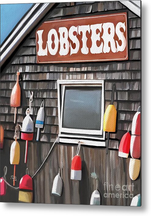 Lobsters Metal Print featuring the painting Lobster Shack by Tammy Lee Bradley