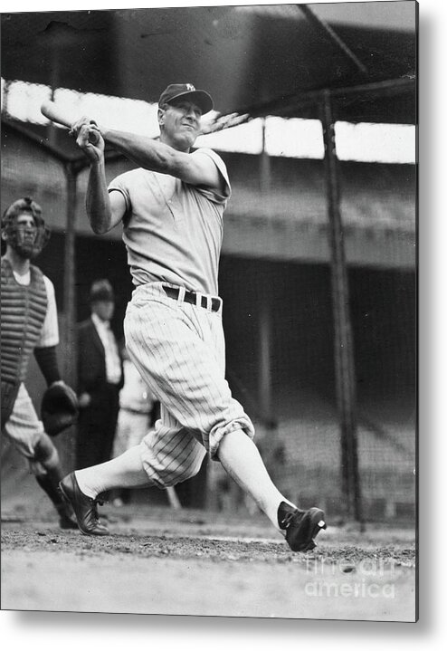 1930-1939 Metal Print featuring the photograph Lou Gehrig by Transcendental Graphics