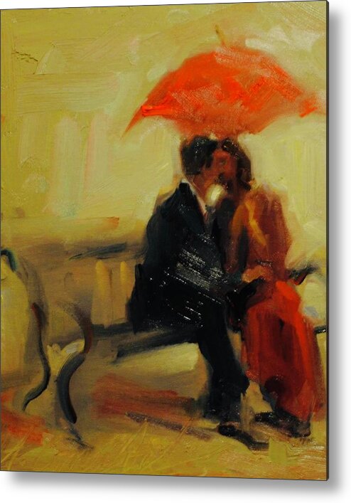 Couple Metal Print featuring the painting Love by Ashlee Trcka