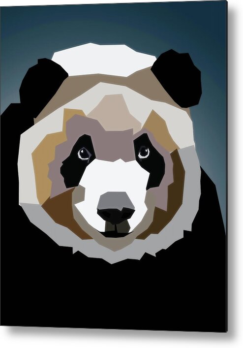 Low Poly Panda Art Metal Print featuring the digital art Low Poly Panda Art by Dan Sproul
