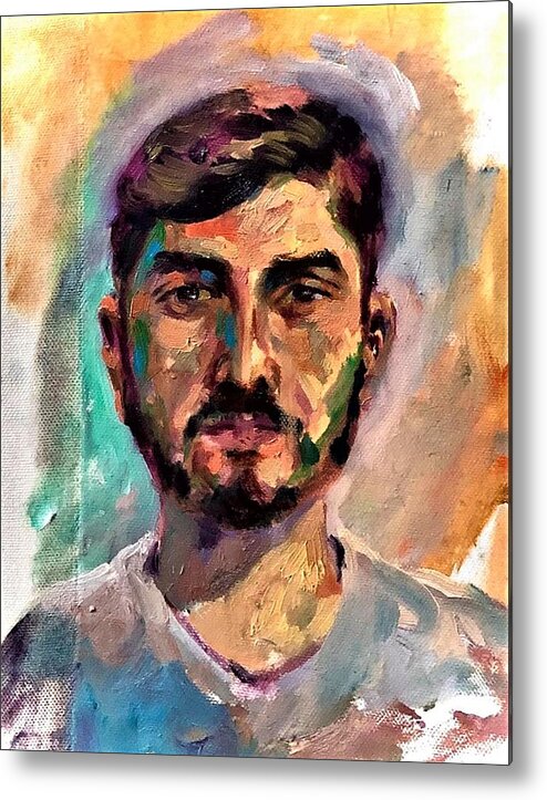 Impressionist Metal Print featuring the painting MA6-Massoud Ahmed by Massoud Ahmed