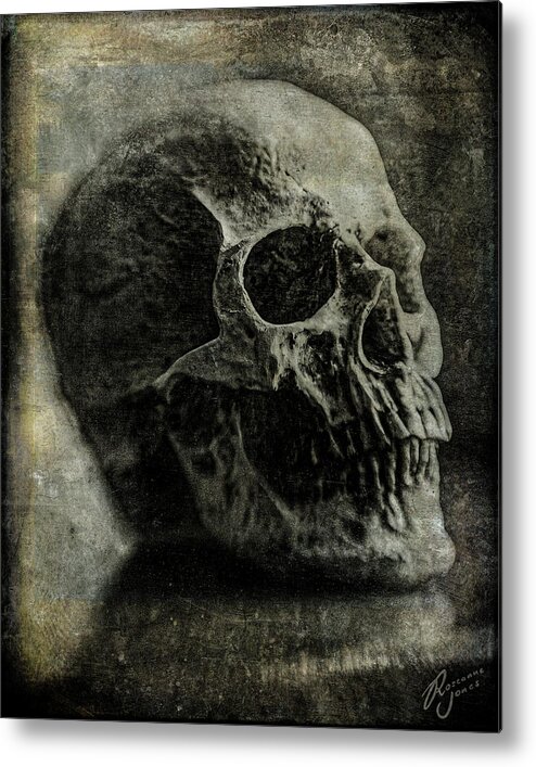 Skull Metal Print featuring the photograph Macabre Skull 1 by Roseanne Jones