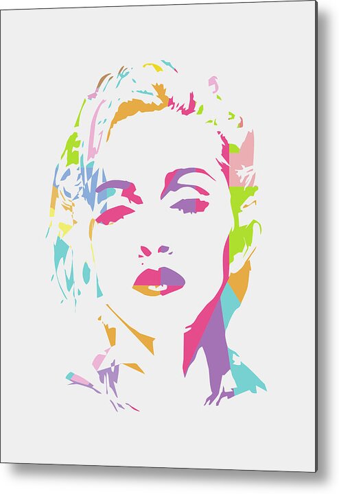 Madonna Metal Print featuring the digital art Madonna 3 POP ART by Ahmad Nusyirwan