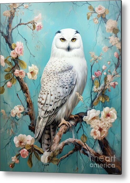 Snowy Owl Metal Print featuring the painting Magnificent Snowy Owl by Tina LeCour