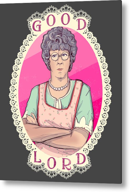 Granny Metal Print featuring the drawing Mama by Ludwig Van Bacon