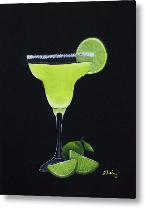 Margarita Metal Print featuring the painting Margarita with Lime by Shirley Dutchkowski