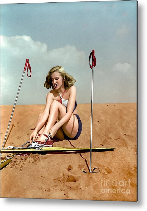 Ftimagens Metal Print featuring the photograph Marilyn Skiing in the Sand by Franchi Torres