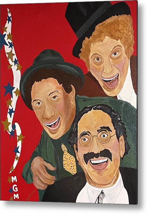  Metal Print featuring the painting Marx Brother Hollwood by Bill Manson