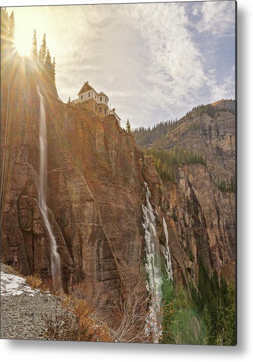 Telluride Metal Print featuring the photograph May 2023 Bridal Veil Falls by Alain Zarinelli