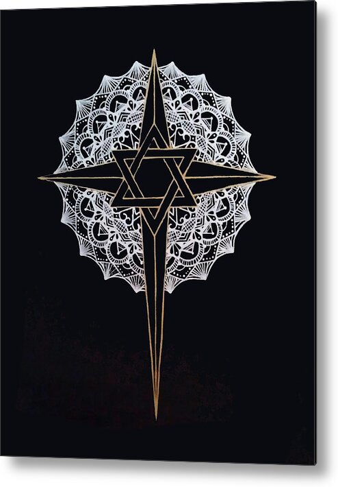 Christian Metal Print featuring the painting Merging Beliefs Mandala by Eseret Art