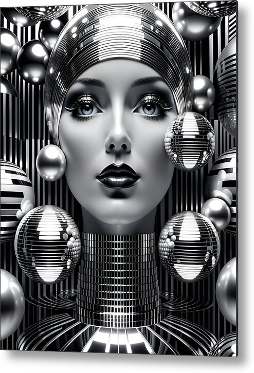 Metallic Flapper Metal Print featuring the photograph Metallic Flapper by Cate Franklyn