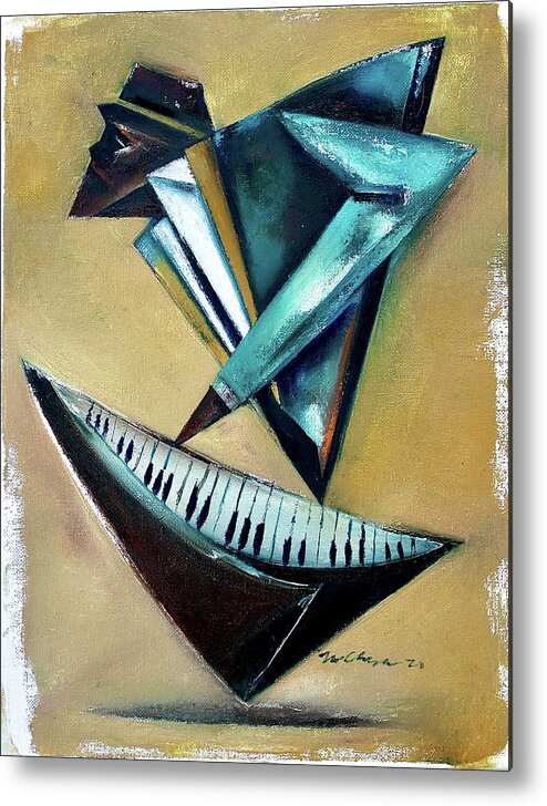 Jazz Metal Print featuring the painting Metaphysic-Ali by Martel Chapman