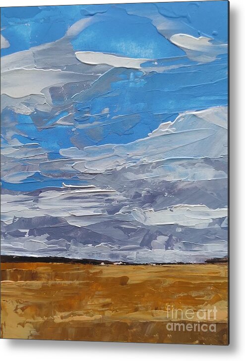 Original Acrylic Painting Metal Print featuring the painting Michigan Field of Gold by Lisa Dionne