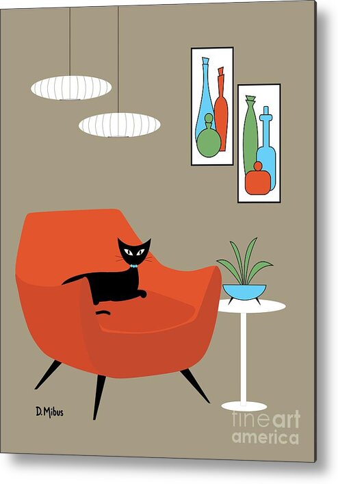 Mid Century Modern Metal Print featuring the digital art Mini Mid Century Decanters by Donna Mibus