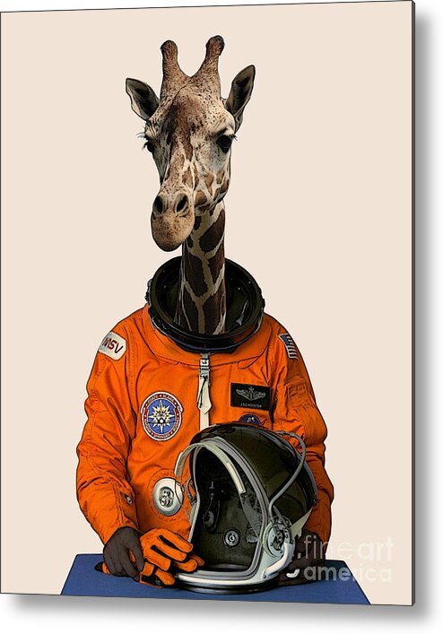 Astronaut Metal Print featuring the mixed media Mister Space by Madame Memento