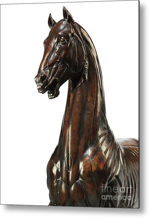 Horse Metal Print featuring the sculpture Model of an ecorche horse, after the Mattei Horse of the 1580s by Giambologna