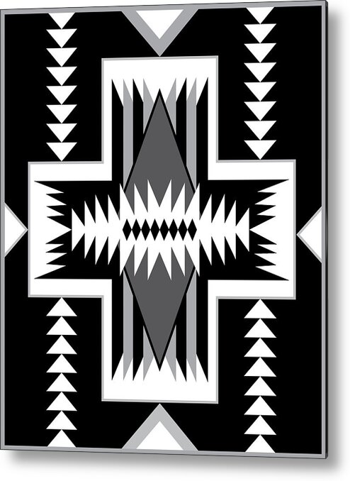 Modern Metal Print featuring the digital art Modern Navajo Pattern by Gary Grayson