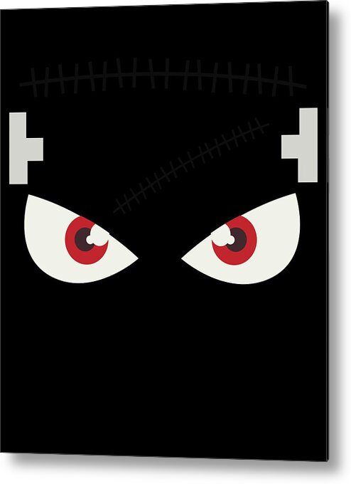 Funny Metal Print featuring the digital art Monster Face by Flippin Sweet Gear