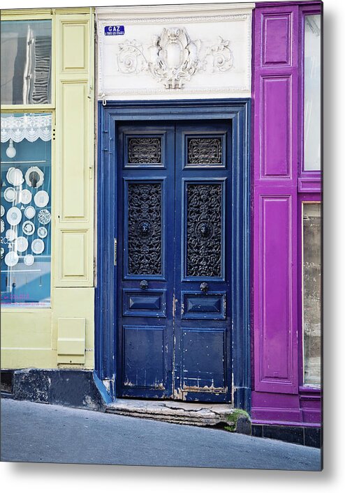 Paris Photography Metal Print featuring the photograph Montmartre Colors - Paris Doors by Melanie Alexandra Price