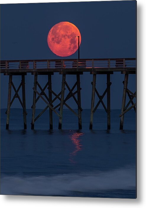 Fullmoon Metal Print featuring the photograph Moonset by Nick Noble