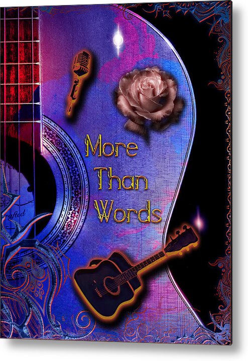 Guitar Metal Print featuring the digital art More Than Words by Michael Damiani