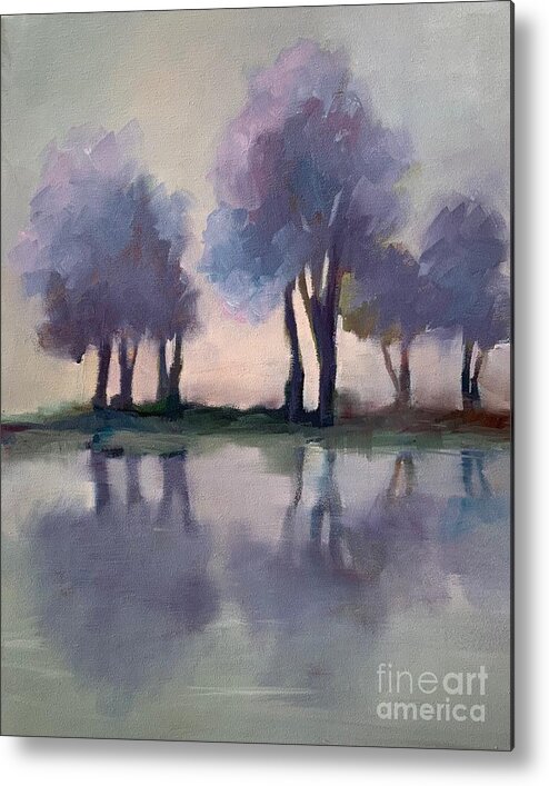 Landscape Metal Print featuring the painting Morning Mist by Michelle Abrams