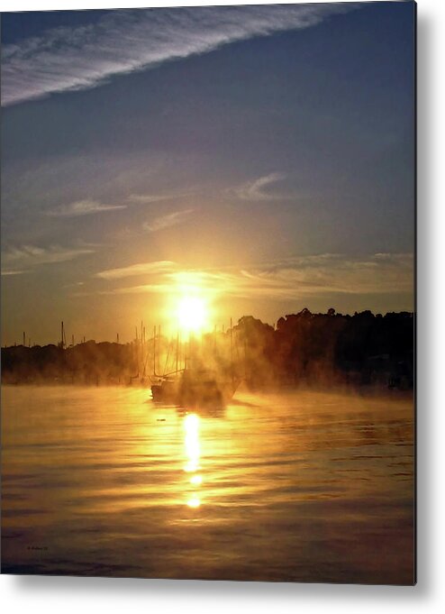 2d Metal Print featuring the photograph Morning Mist Sunrise by Brian Wallace