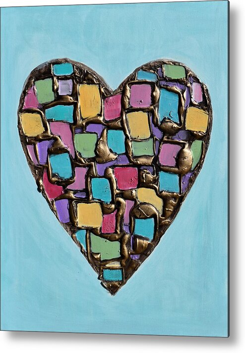 Heart Metal Print featuring the painting Mosaic Heart by Amanda Dagg