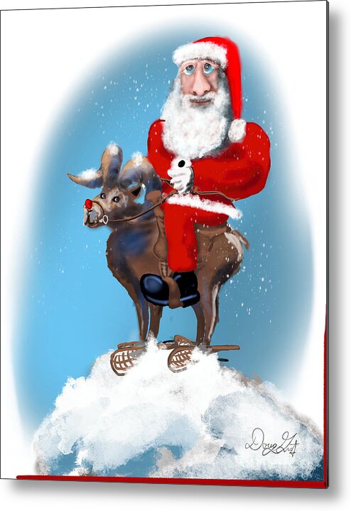 Santa Metal Print featuring the digital art Mountaintop Santa by Doug Gist