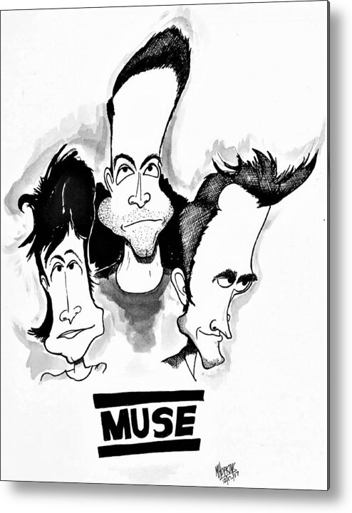 Muse Metal Print featuring the drawing Muse by Michael Hopkins