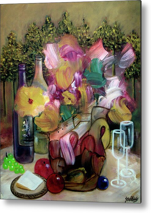 Still Life Metal Print featuring the painting Napa Gold by Jim Stallings