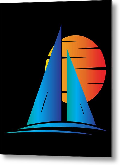 Cool Metal Print featuring the digital art Nautical Sailboat Sailing by Flippin Sweet Gear