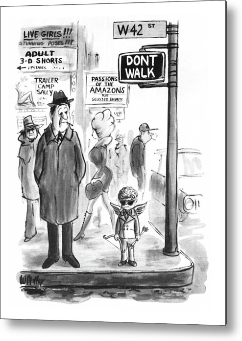 Captionless Metal Print featuring the drawing New Yorker March 4, 1974 by Warren Miller