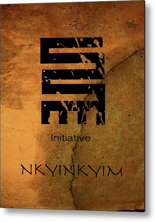 West African Art Metal Print featuring the digital art Nkyinkyim West African Adinkra Symbol by Kandy Hurley