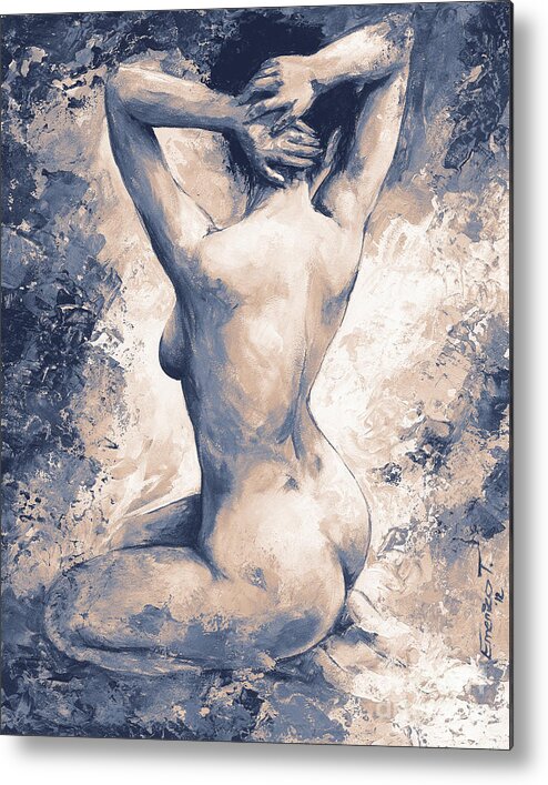Body Metal Print featuring the painting Female body 06 colored by Emerico Imre Toth