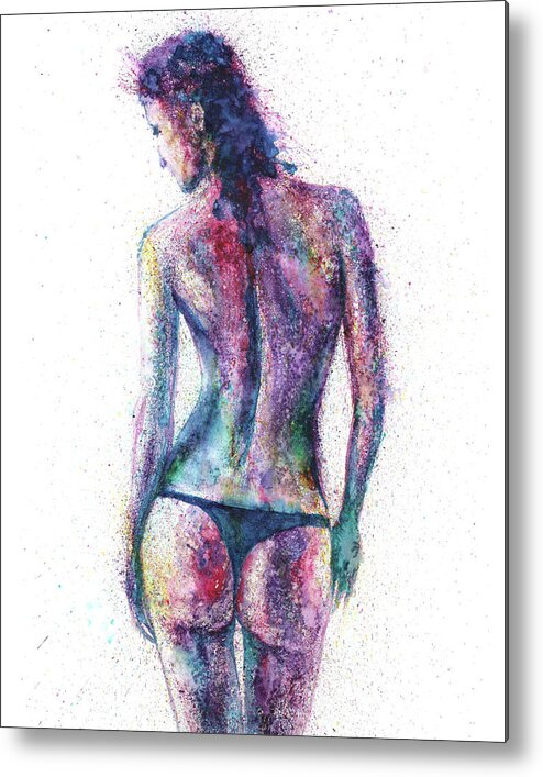 Woman Metal Print featuring the painting Nude Beauty by Natalja Picugina