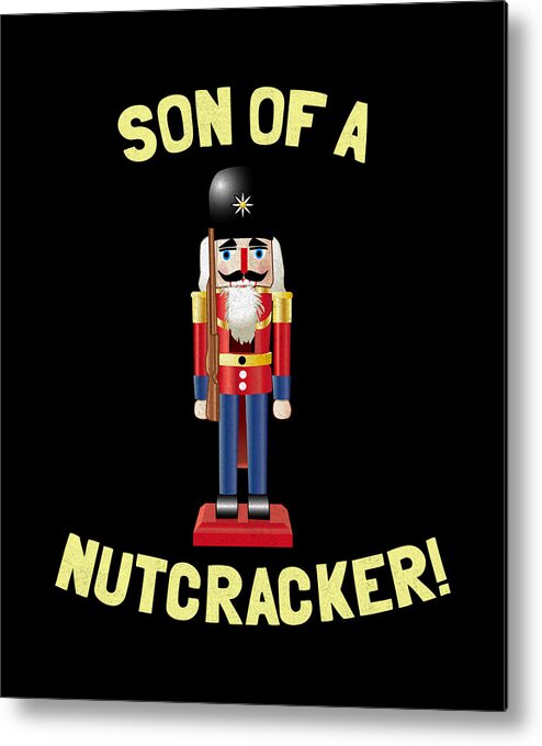 Funny Metal Print featuring the digital art Nutcracker Retro by Flippin Sweet Gear