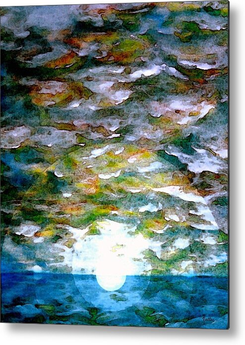 Ocean Sunrise Metal Print featuring the painting Ocean Sunrise by Vallee Johnson