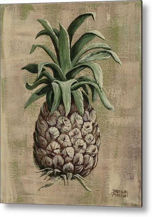 Pineapple Metal Print featuring the painting Old Fashion Pineapple 1 by Darice Machel McGuire