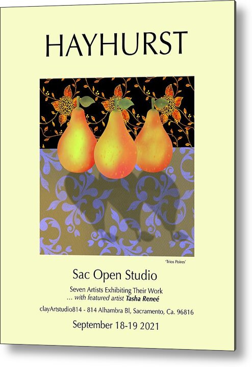 Exhibition Poster Metal Print featuring the digital art Open Studio by Steve Hayhurst