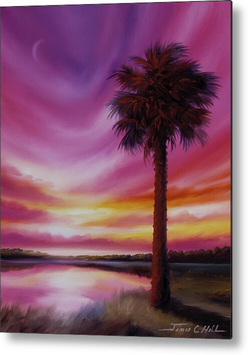 Sunrise Metal Print featuring the painting Palmetto Moon by James Hill