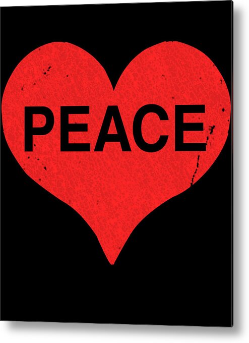 Funny Metal Print featuring the digital art Peace And Love by Flippin Sweet Gear