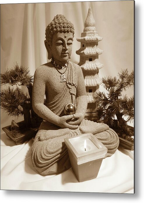 Buddha Metal Print featuring the photograph Peace by Gigi Dequanne