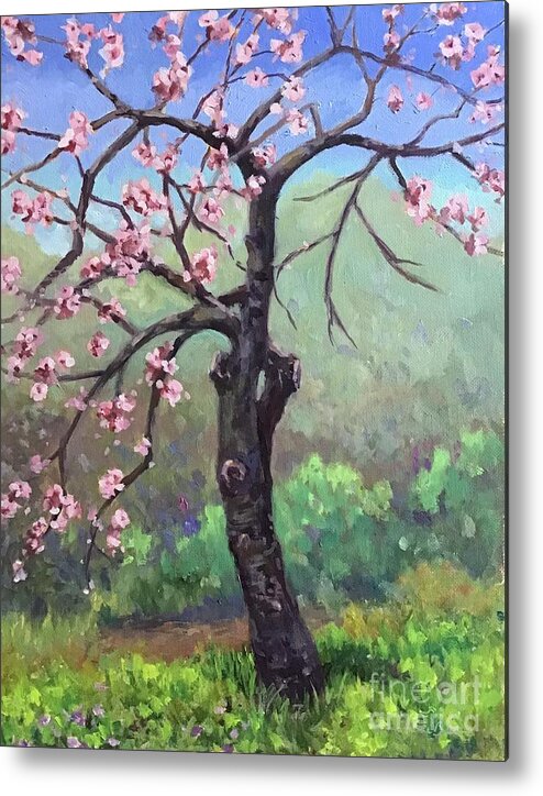 Pear Metal Print featuring the painting Pear of Beginnings by Anne Marie Brown