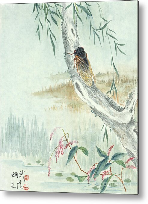 Yan Bingwu Metal Print featuring the painting Periodical Cicada by Yan Bingwu and Yang Wenqing