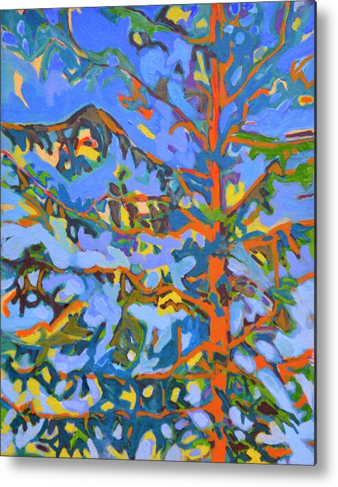 White Pine Tree Metal Print featuring the painting Pine tree by Marysue Ryan