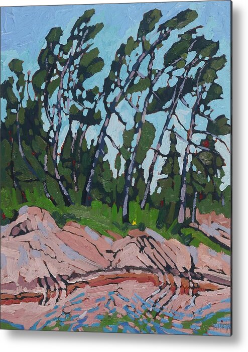 2392 Metal Print featuring the painting Piney Rock by Phil Chadwick