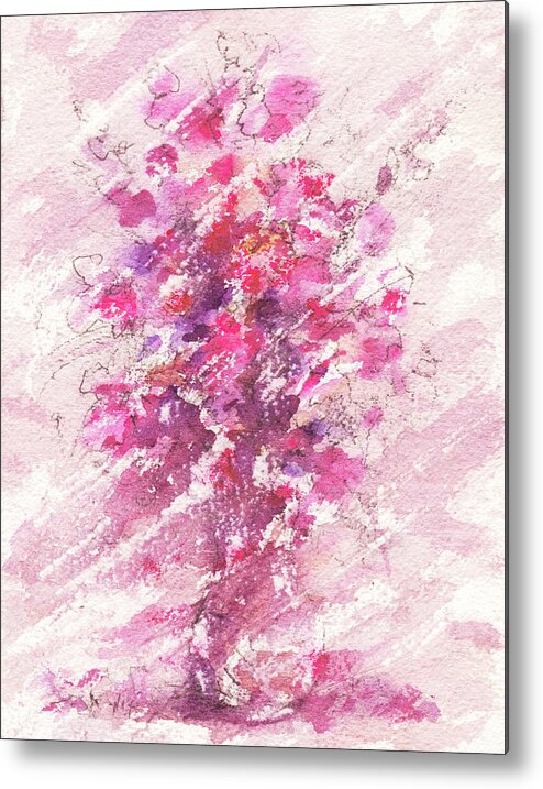 Fantasy Metal Print featuring the painting Pink Flowers by William Russell Nowicki