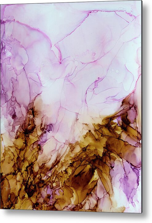 Pink Metal Print featuring the painting Pink Glass by Katrina Nixon